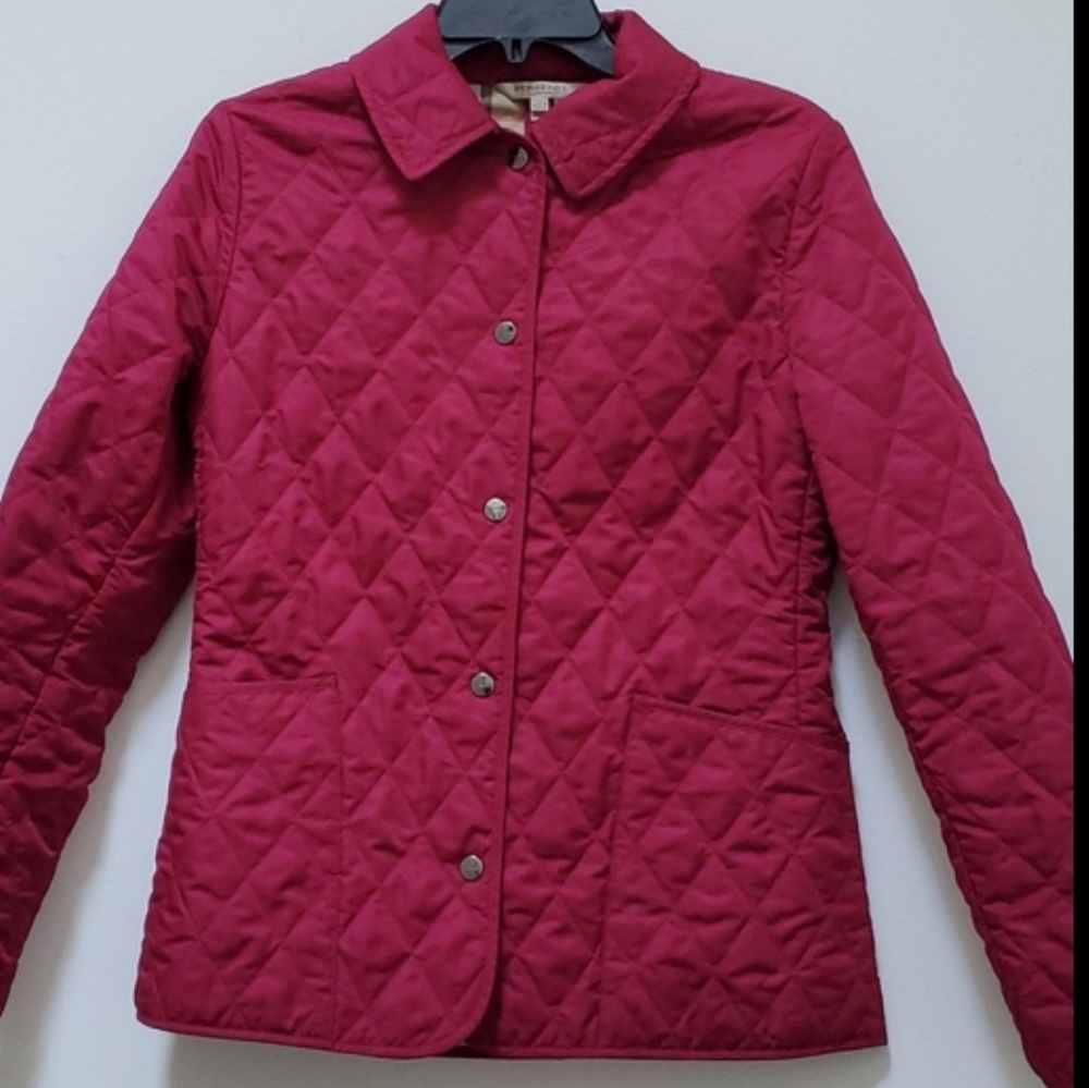 Burberry Quilted Jacket in Dark Fuchsia